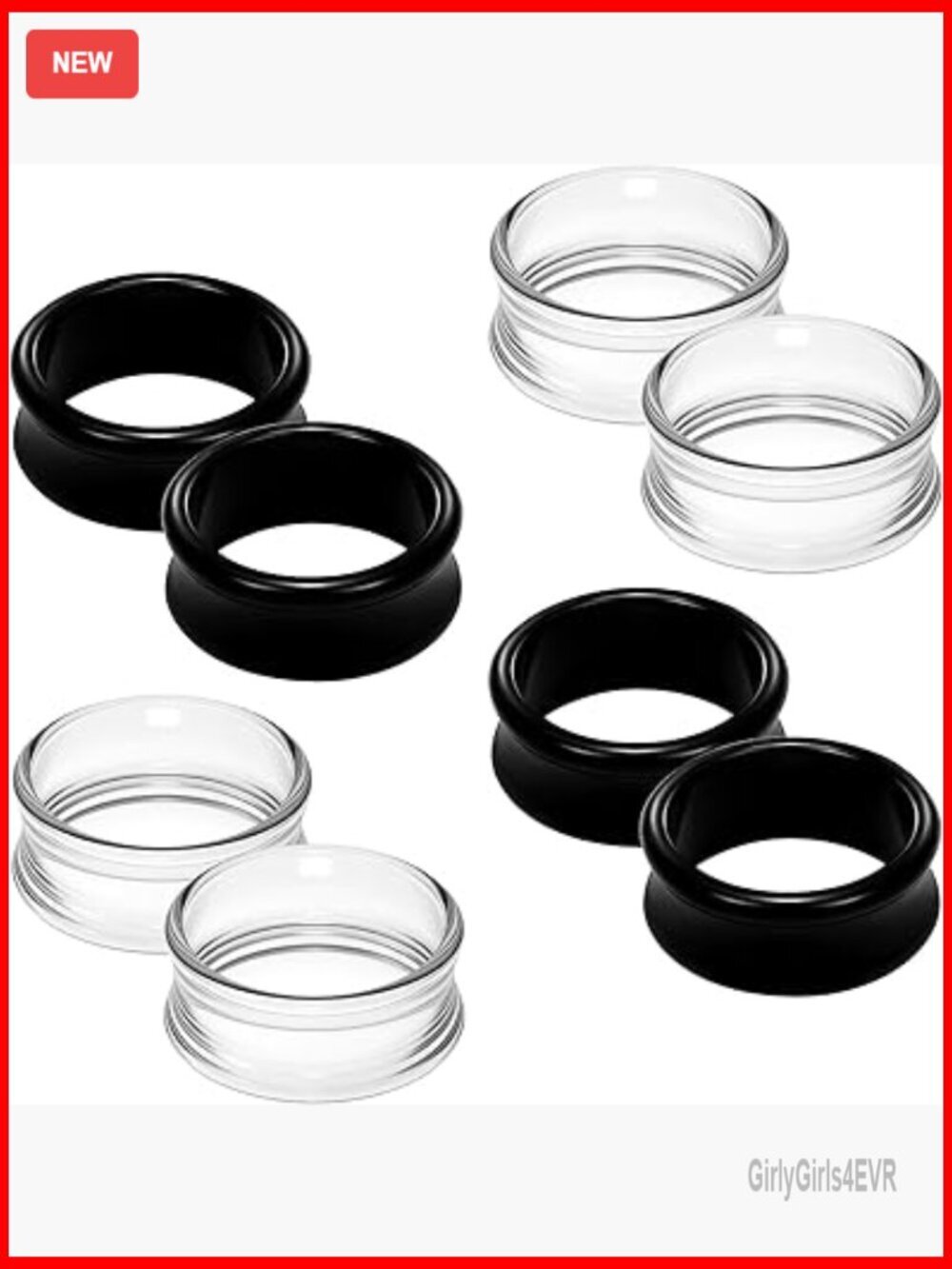 50mm Acrylic Double Flared Ear Tunnels Lightweight Stretcher Plugs